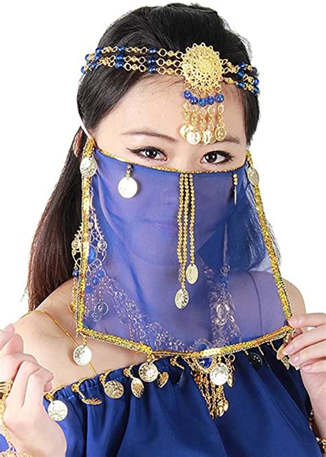 Grouptap Silk Belly Dance Sexy Face Veil Mask Costume Womens Girls Arabian Turkish Outfits With