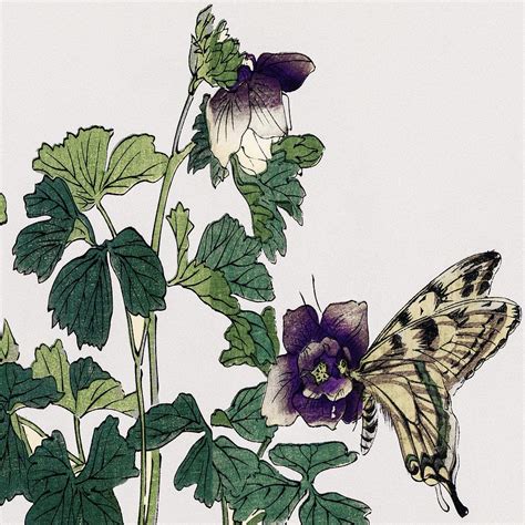Butterflies Traditional Japanese Wildlife Digital Art By Cozy Guru Pixels