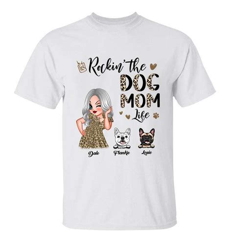 Half Leopard Sassy Woman Rockin‘ The Dog Mom Life Personalized Shirt