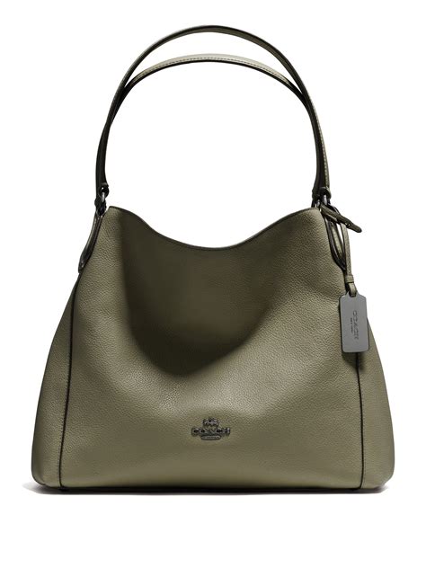 Coach Edie Pebbled Leather Shoulder Bag In Green Lyst