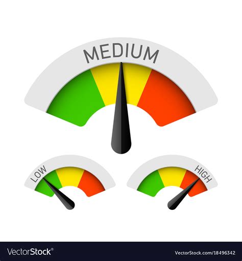 Low Medium And High Gauges Royalty Free Vector Image