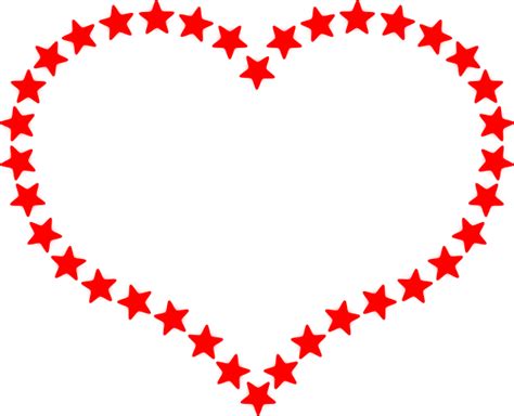Red Star Outlined Heart Clip Art At Vector Clip Art Online