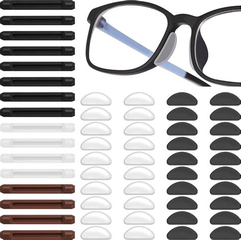 Bubabox 28 Pairs Black Eyeglass Nose Pad For Glass And Retainer Clear Soft Elastic Antislip
