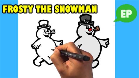 how to draw frosty the snowman christmas drawings for beginners youtube