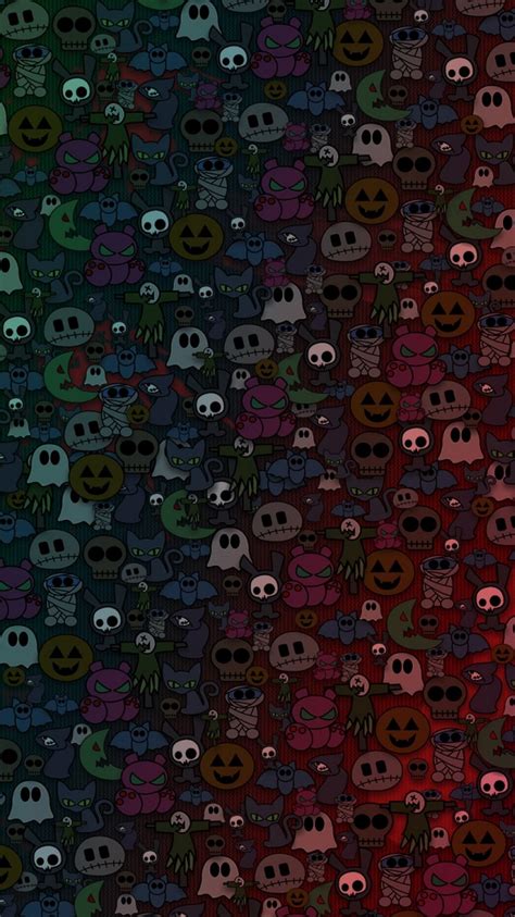 Cute Halloween Monsters Pattern Iphone 6 Wallpaper Hd