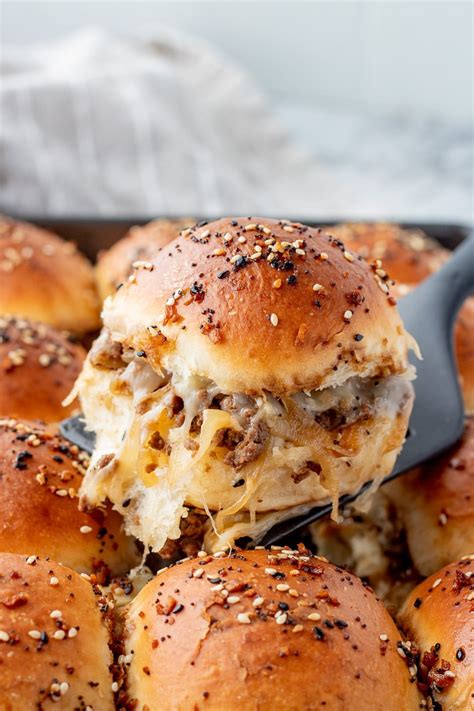 French Onion Ground Beef Sliders Eat Dessert Snack