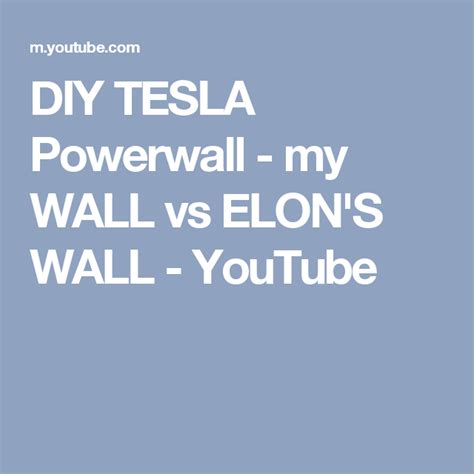 Check spelling or type a new query. DIY TESLA Powerwall - my WALL vs ELON'S WALL - YouTube