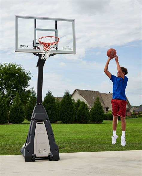 Spalding The Beast Glass Portable Basketball Hoop System L
