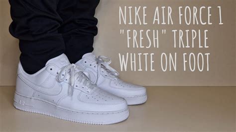 Nike Air Force 1 07 Fresh Triple White On Foot Youtube