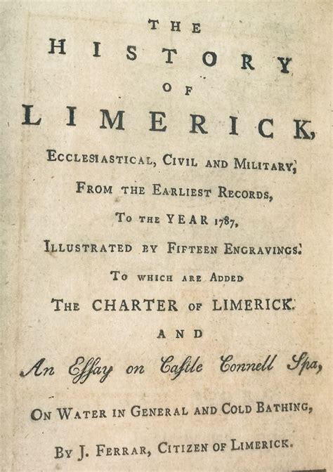 Ferrars History Of Limerick Antique Print Introduction The Irish Pub