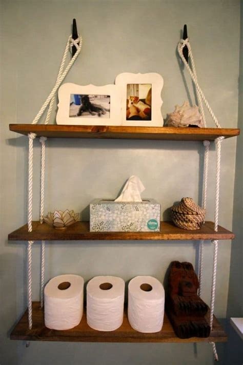 This Simple Diy Wooden Shelving Has A Nautical Touch That Is Perfect