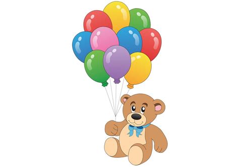 Maybe you would like to learn more about one of these? Teddy Bear Vector with Balloon Vectors | Free Vector Art ...