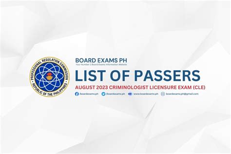 Cle Results August Criminology Licensure Exam List Of Passers