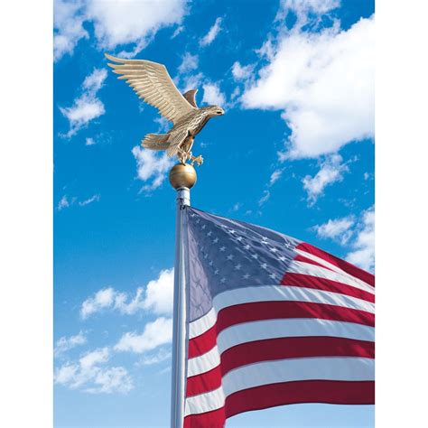 19 In Large Flagpole Eagle Bronze Gold