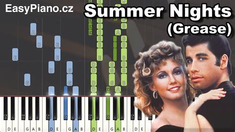 Summer Nights Grease Midi Synthesia Tutorial Piano Sheets Youtube