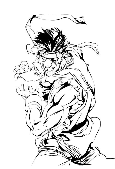 Sketch Ryu Coloring Page My Xxx Hot Girl