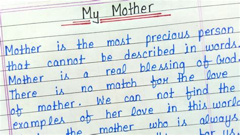 My Mother Essay Writing In English Essay On My Mother Youtube