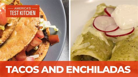 On popsugar food you will find everything you need on food, recipes and america's test kitchen. How to Make Crispy Tacos Dorados and Roasted Poblano and Black Bean Enchiladas - YouTube in 2020 ...