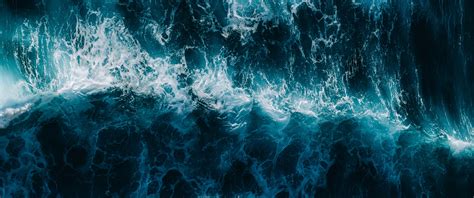 Sea Waves Wallpaper 4k Aerial View Blue Water Pattern