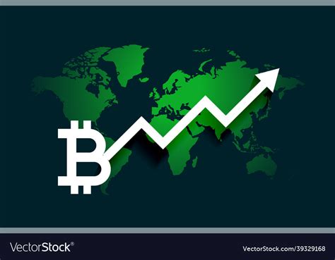 Global Bitcoin Growth Arrow Chart Background Vector Image