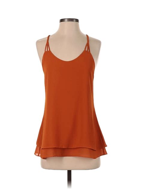 Naked Zebra Women Orange Sleeveless Blouse S Ebay