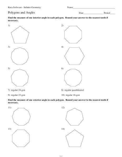 Angles Of Polygon Worksheet Printable Sheet Education