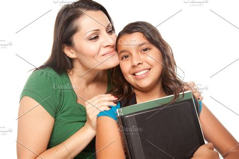 Mother And Daughter Ready For School Containing American Attractive