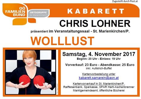 Kabarett Mit Chris Lohner Wolllust Grieskirchen And Eferding