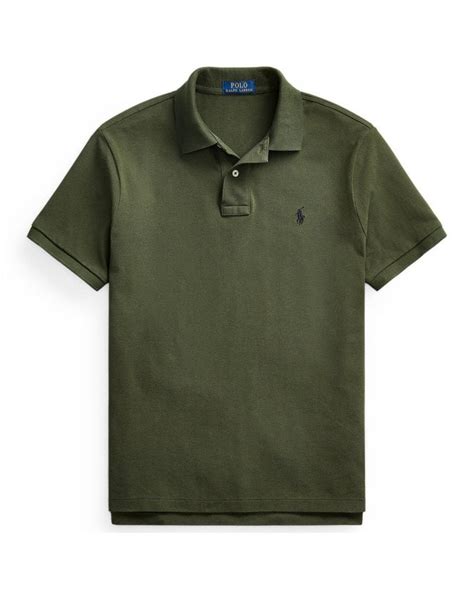 Polo Ralph Lauren Olive Green Custom Slim Fit Cotton Piqué Polo Shirt