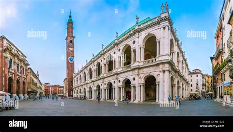 Panoramic View Of Famous Basilica Palladiana Palazzo Della Ragione