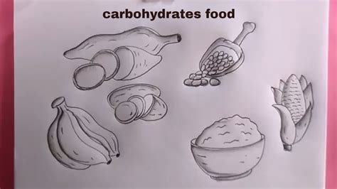 How To Draw Carbohydrates Food Easycarbohydrate Foods Drawing Youtube