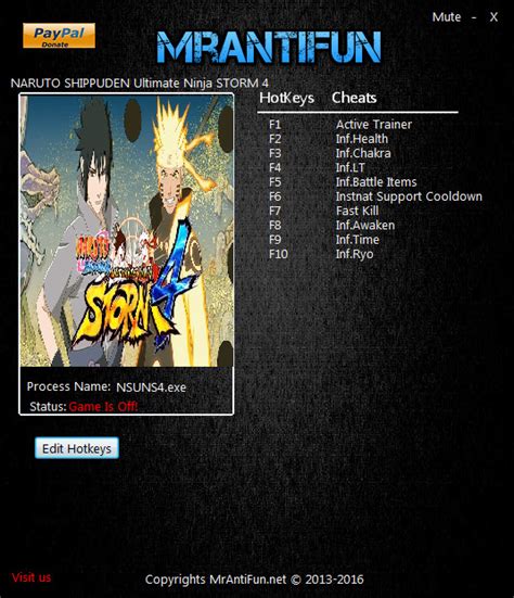 Naruto Shippuden Ultimate Ninja Storm 4 Trainer 9 V11 Mrantifun