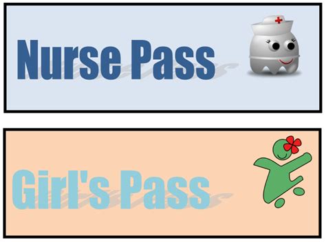 Printable Free Nurse Pass Template Clip Art Library
