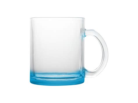 11oz Sublimation Blanks Clear Glass Mugs Light Blue Bottom Bestsub Sublimation Blanks