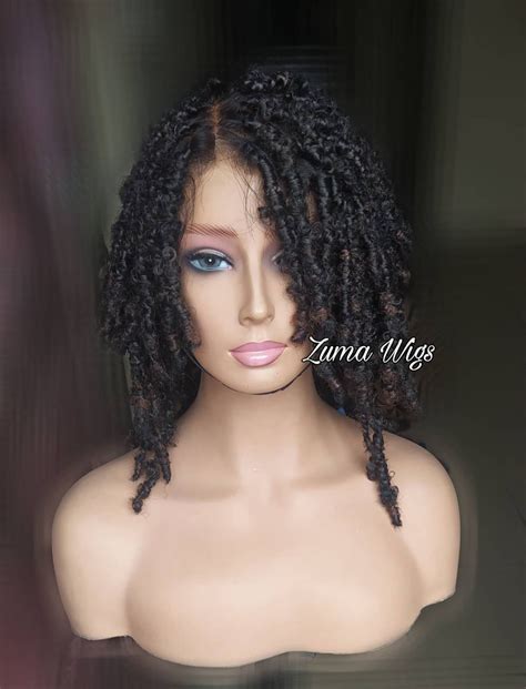 Lace Front Braid Wig Short Butterfly Locs Wig Faux Locs Etsy