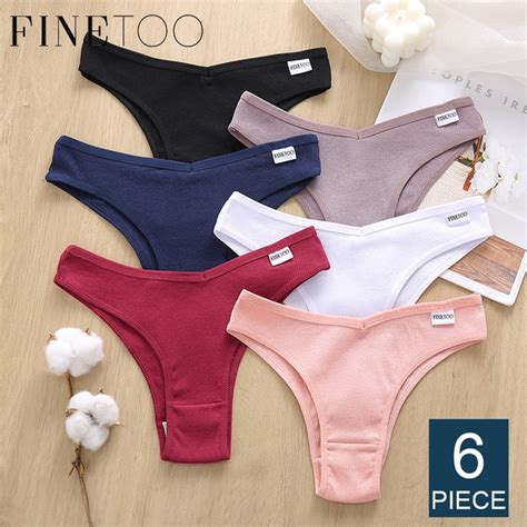 Finetoo Women Cotton Panties Sexy Seamless G String Thongs Underpants G Strings Soft Breathable