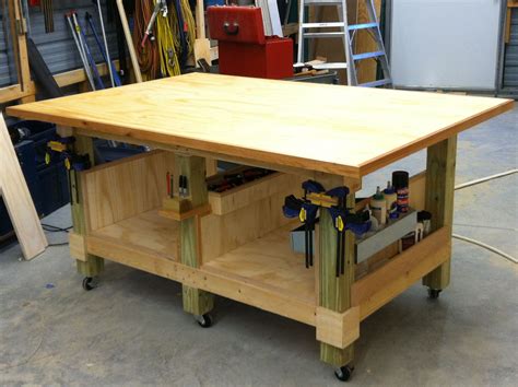 My 4 X 6 Ft Woodworking Assembly Table Six Legs From 4 X 4 Posts Each