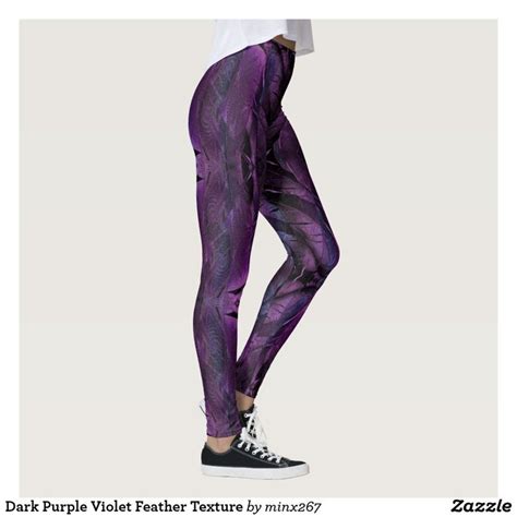 Dark Purple Violet Feather Texture Leggings Zazzle Textured