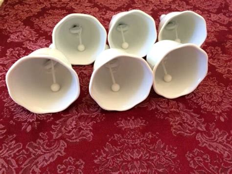 White Porcelain China Painting Blanks Lot Of Long Handled Bells Brand
