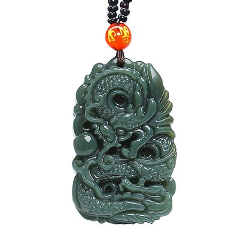 Natural Hetian Jade Dragon Pendant Necklace Charm Jewellery Fashion