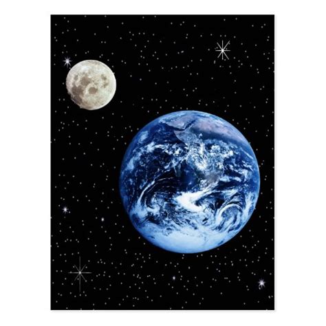 Earth And Moon Postcard Zazzle