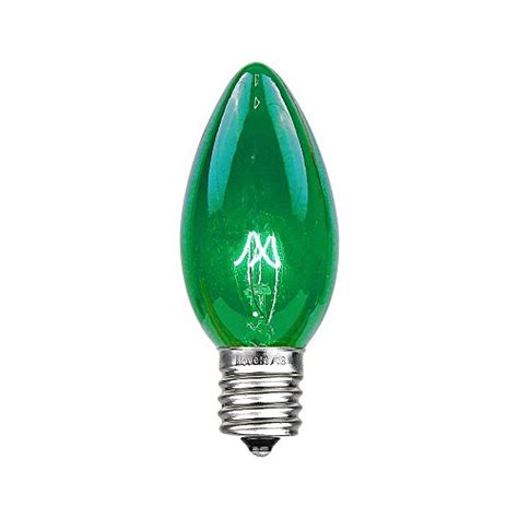 Novelty Lights 25 Pack C9 Outdoor Christmas Replacement Bulbs Green E17 C9 Base 7 Watt Maercsi