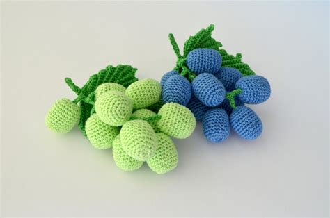 Crocheted Grapes Crochet Fruits Amigurumi Food Soft Toys Etsy