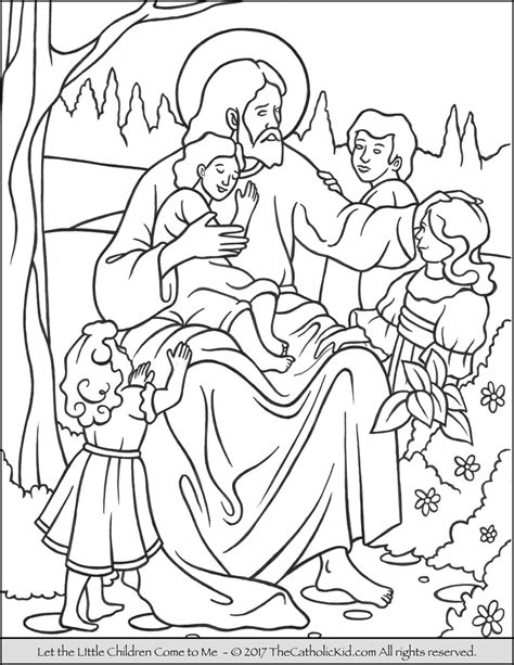 Free Coloring Pages Of Jesus With Children