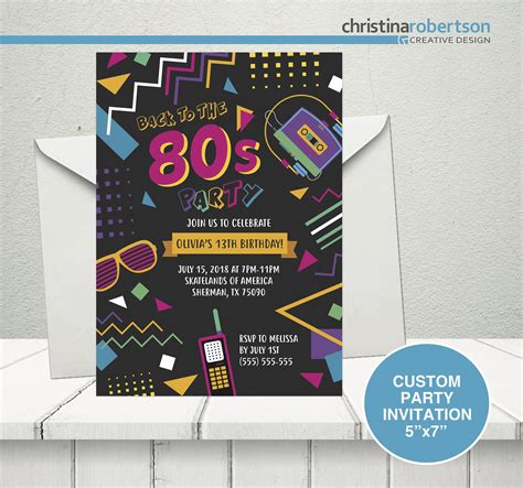 80s Party Invitation 80s Birthday Party Theme 80s Retro Etsy