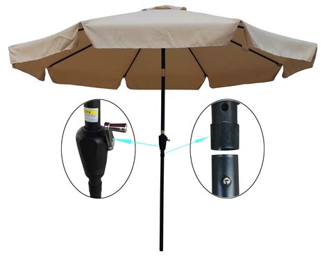 10 Ft Patio Table Umbrella Round Heavy Duty Market Umbrella Patio Beach Umbrella Outdoor