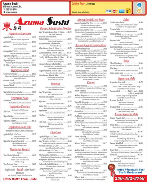 Be one of the first to write a review! Azuma Sushi - Victoria, BC - 615 Yates St | Canpages