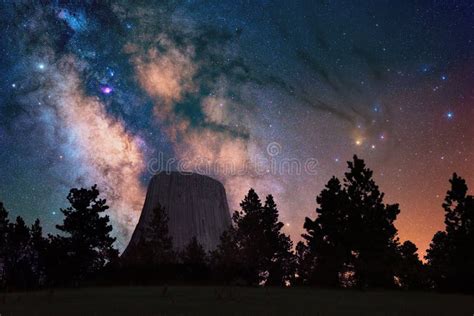 Night Time Over Devil S Tower Stock Image Image Of Star National