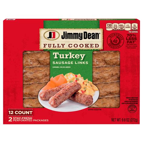 Jimmy Dean Fully Cooked Turkey Breakfast Sausage Links Shop Sausage
