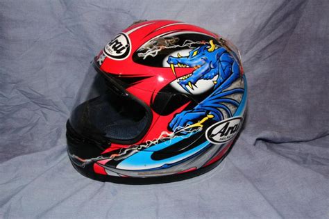 I got this helmet early 2021 and i love it. Sell Arai Quantum F Okada Blue Red Black Dragon motorcycle ...